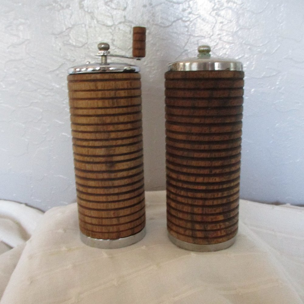 1960s MCM wood salt & pepper set